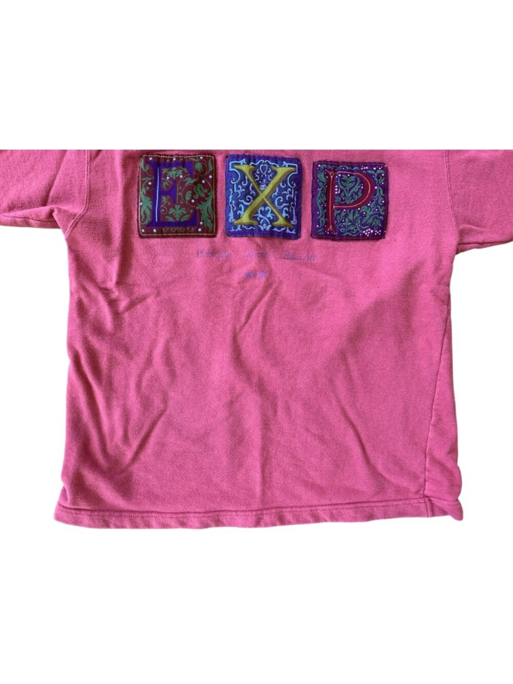 Vintage Express Compagnie Internationale Sweatshirt Pink Medium Y2K 90s 1990's - Picture 4 of 9